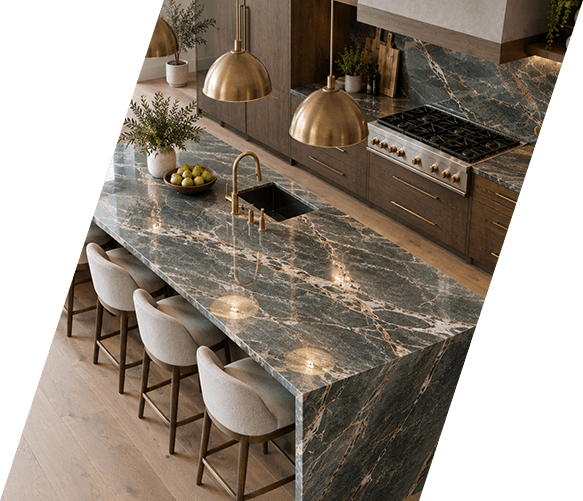Waterfall Island Countertop - Granite Guy