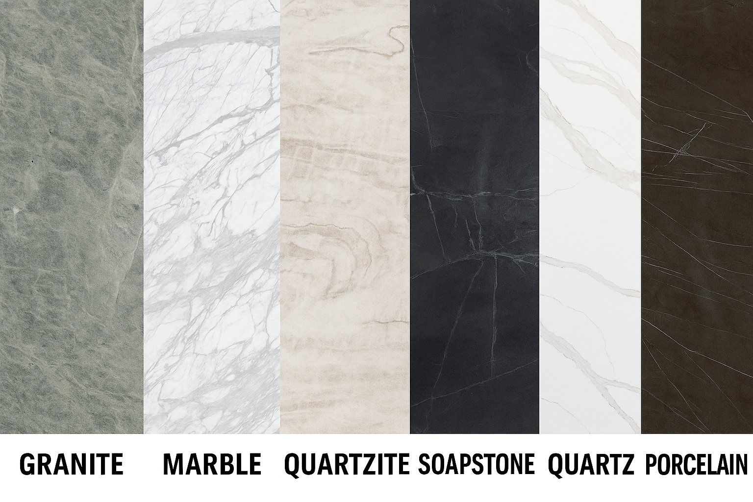 countertop-material-comparison-granite-marble-quartzite-soapstone-quartz-porcelain