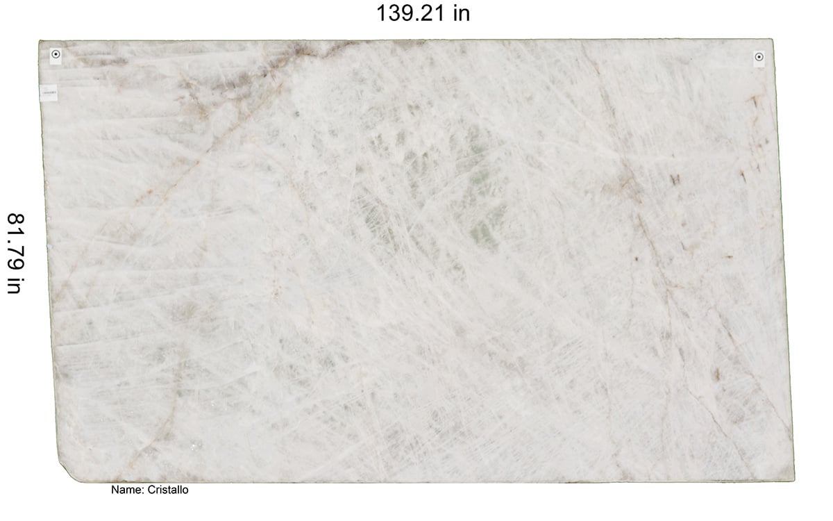 Cristallo Quartzite slab with gold veining in Granite Guy Inc inventory - 139 x 82 inches