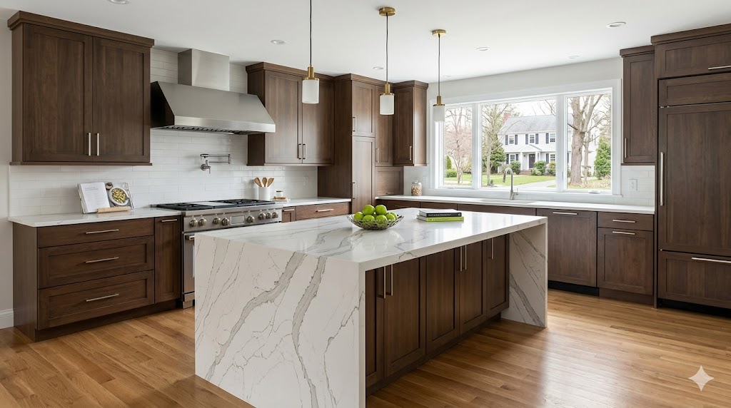 Waterfall Countertop Cost: $1,500–$5,000+ in Massachusetts