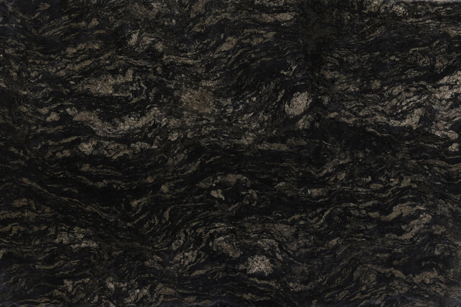 Amadeus granite countertops with bold black and gray pattern, perfect for kitchen countertops, vanities, and fireplaces by Granite Guy Inc.