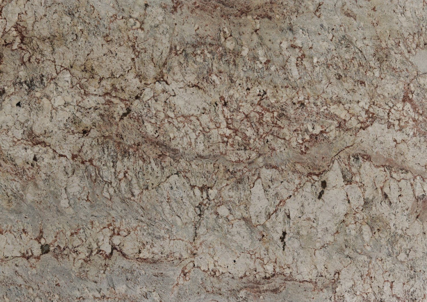 Sienna Bordeaux granite countertops with a warm beige base and rich burgundy veining, ideal for kitchen countertops by Granite Guy Inc.
