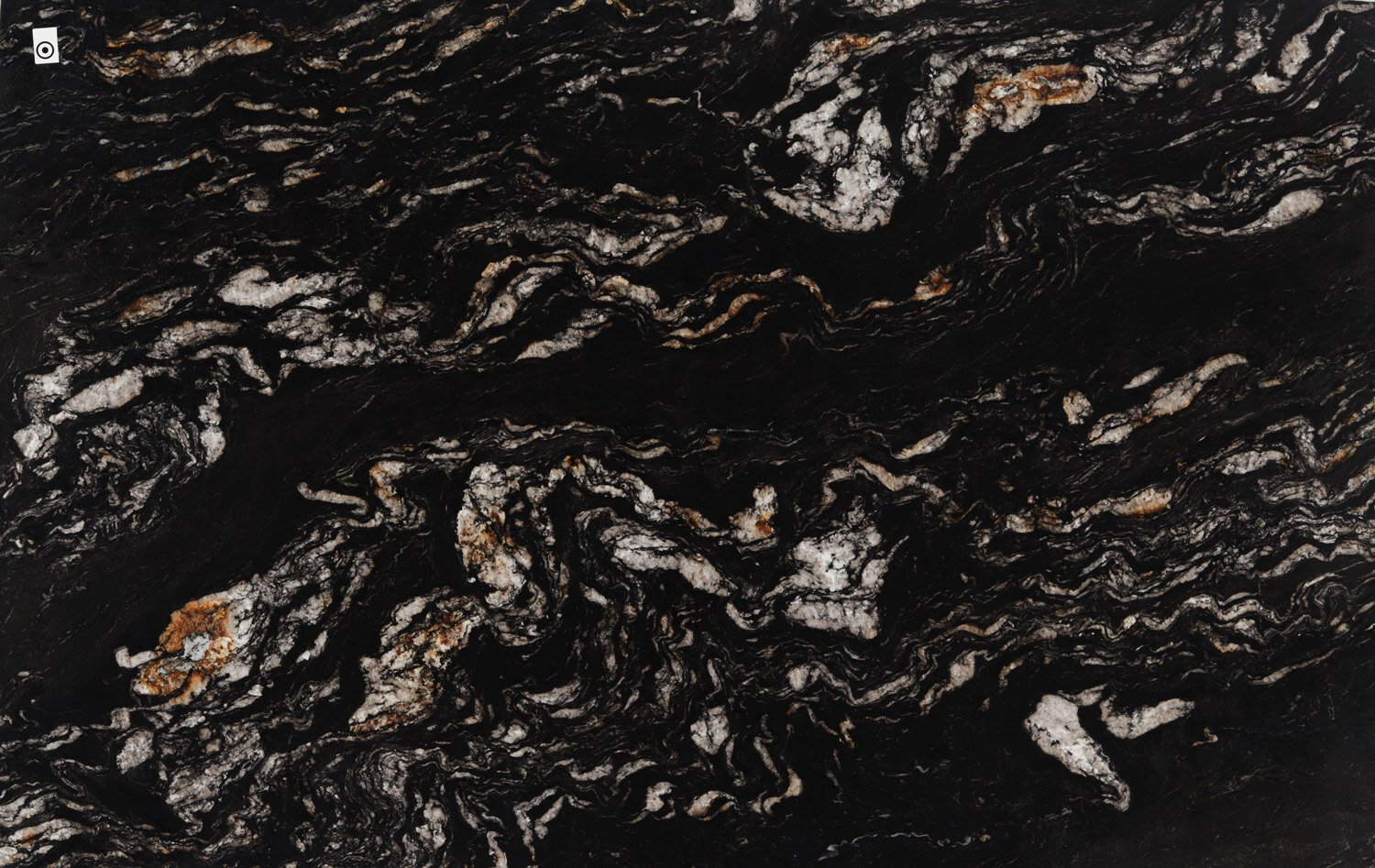 Titanium Gold granite countertops with striking black, white, and gold patterns, perfect for kitchen countertops by Granite Guy Inc.