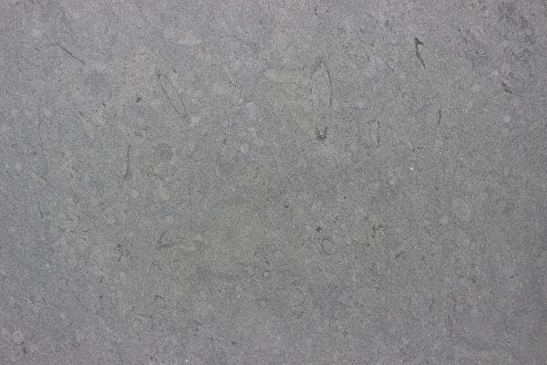 Limestone Bateig Azul Honed countertops, cool gray tone with fossil pattern and natural speckling, great for kitchen countertops. Limestone by Granite Guy Inc.