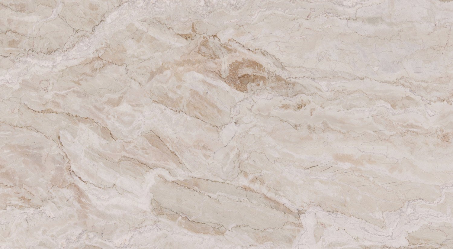 Dolce Vita marble countertops with warm beige and cream tones in flowing patterns, perfect for kitchen countertops by Granite Guy Inc.