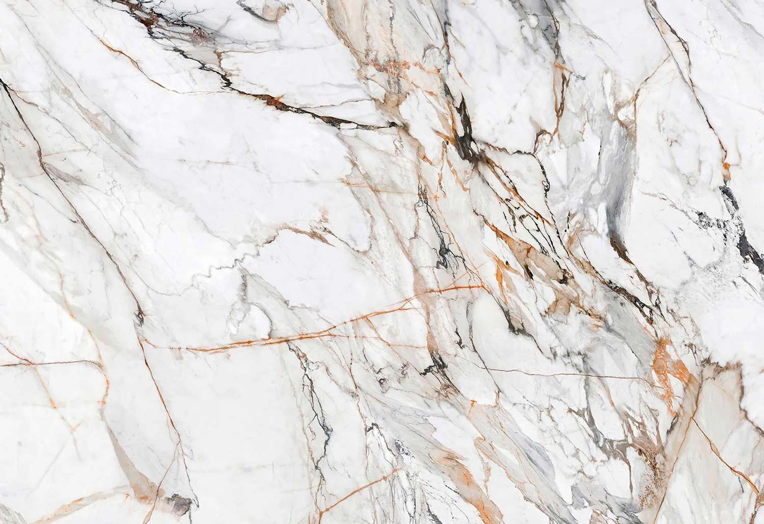 Neolith Calacatta Luxe countertops with dramatic copper and gray veining, ideal for kitchen countertops or shower walls. Neolith porcelain by Granite Guy Inc.