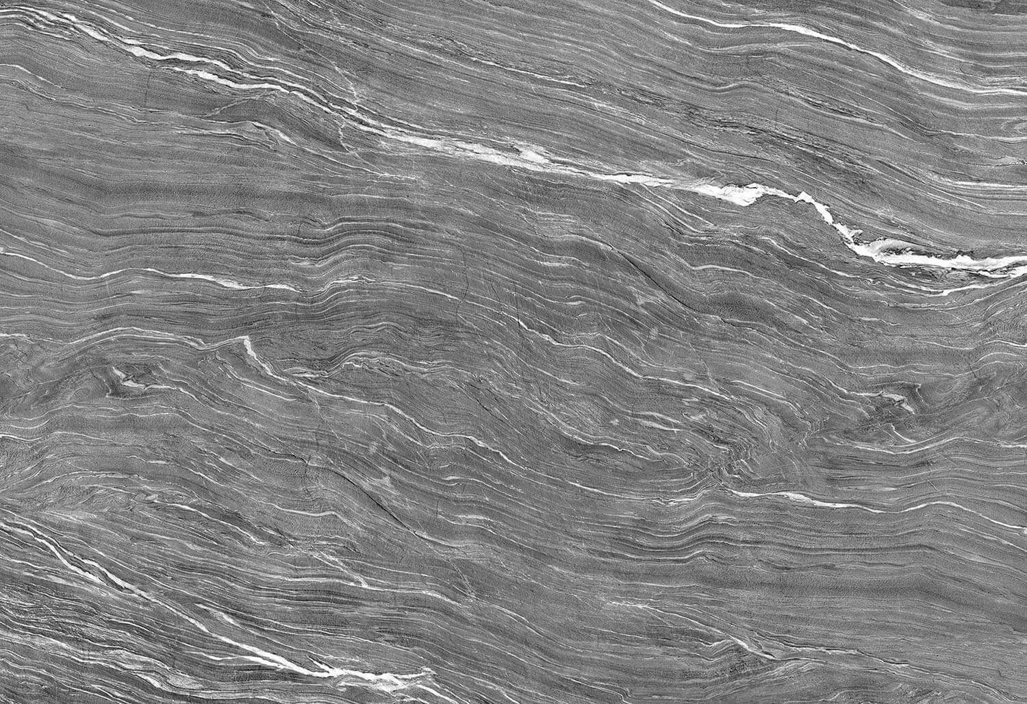 Neolith Mar del Plata countertops with flowing gray waves and bold white veining, ideal for kitchen countertops. Neolith porcelain by Granite Guy Inc.
