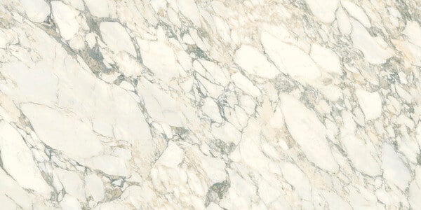 SapienStone Arabescato 4D porcelain kitchen countertops with bold white and gray marble pattern by Granite Guy Inc.
