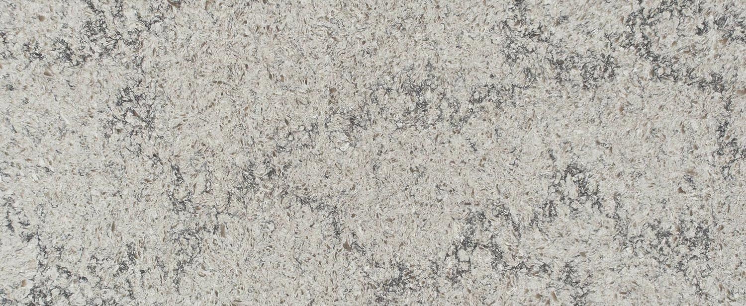 Caesarstone Quartz 6611 Himalayan Moon countertops with rich grey movement, ideal for kitchen countertops. Caesarstone quartz by Granite Guy Inc.
