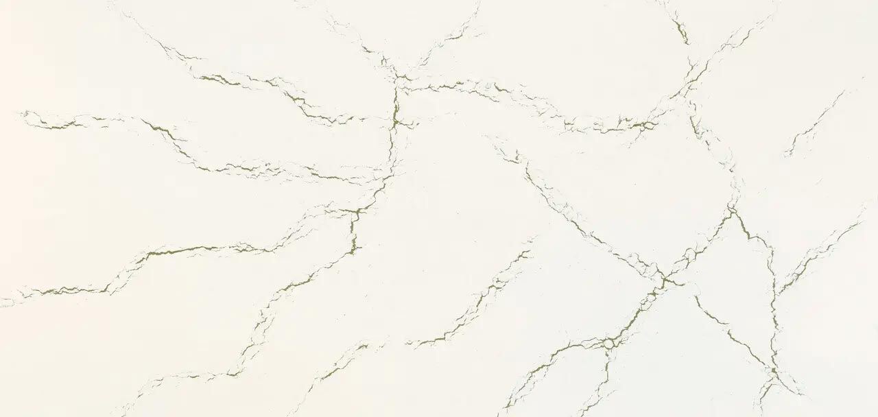Cambria Quartz Berkshire Brass countertops with gold veining on a neutral background, perfect for kitchen countertops by Granite Guy Inc.