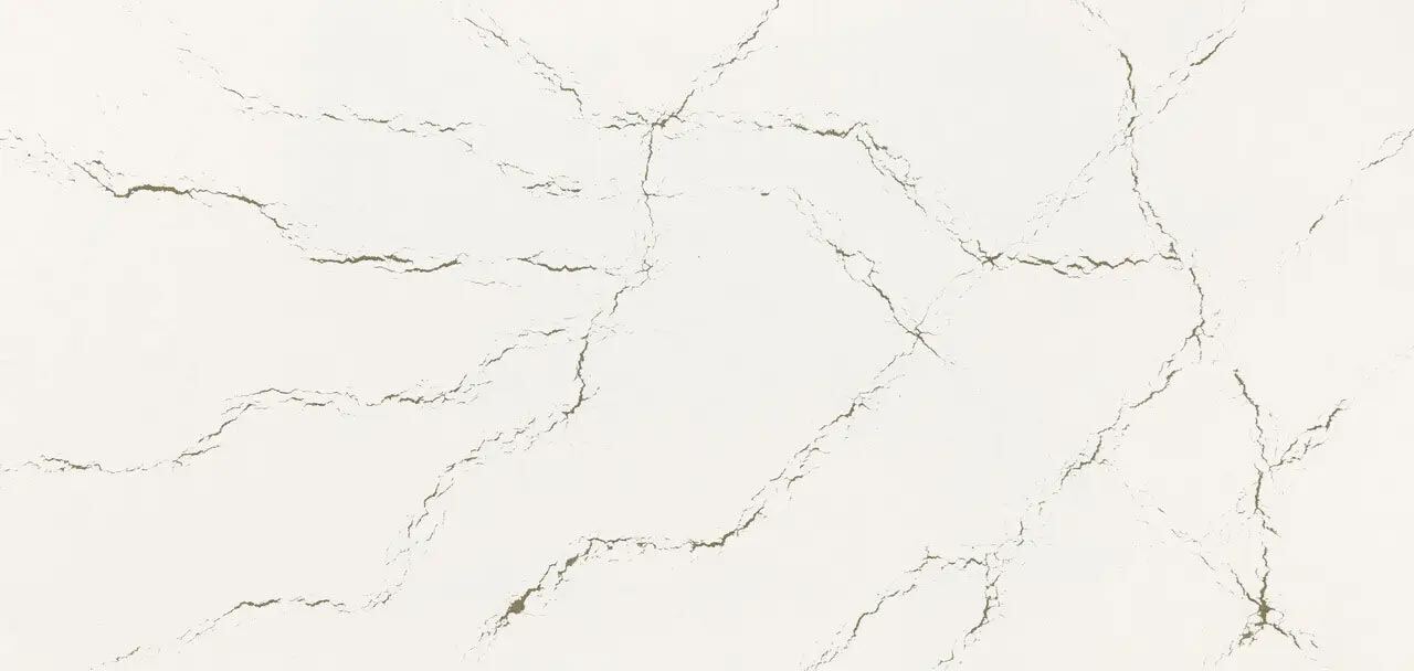 Cambria Quartz Berkshire Brass Satin Ridge countertops with soft tones and brass veining, perfect for kitchen countertops by Granite Guy Inc.