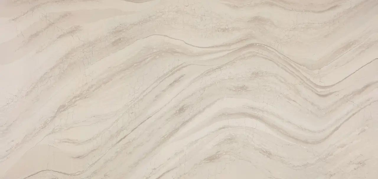 Cambria Quartz Everleigh Warm countertops with beige and taupe veining, perfect for kitchen countertops by Granite Guy Inc.