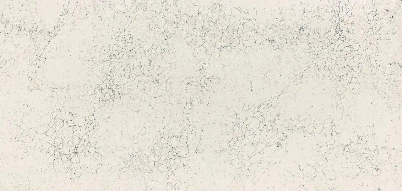 Cambria Quartz Falconwood countertops with black veining on white base, perfect for kitchen countertops by Granite Guy Inc.
