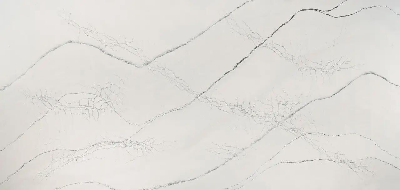 Cambria Quartz Gladstone countertops with deep gray veining on white, perfect for kitchen countertops by Granite Guy Inc.