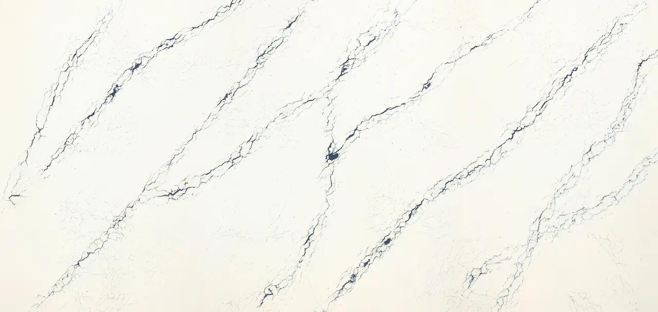 Cambria Quartz Inverness Cobalt countertops with cobalt blue veining, perfect for kitchen countertops by Granite Guy Inc.