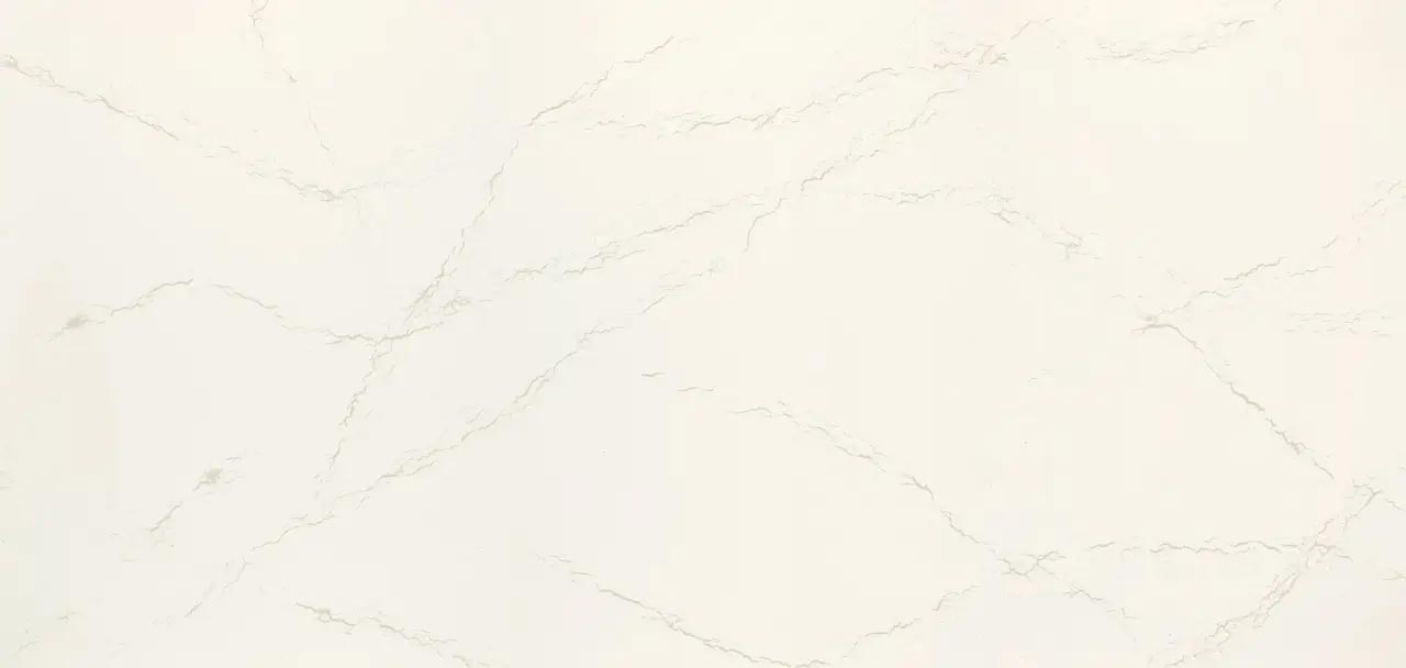 Cambria Quartz Inverness Frost countertops with white veining on creamy base, perfect for kitchen countertops by Granite Guy Inc.