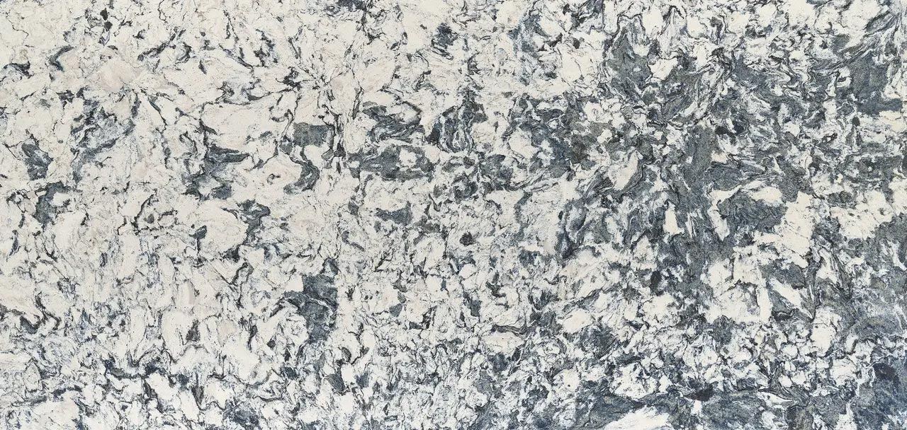Cambria Quartz Mayfair countertops with bold charcoal patterning, perfect for kitchen countertops by Granite Guy Inc.