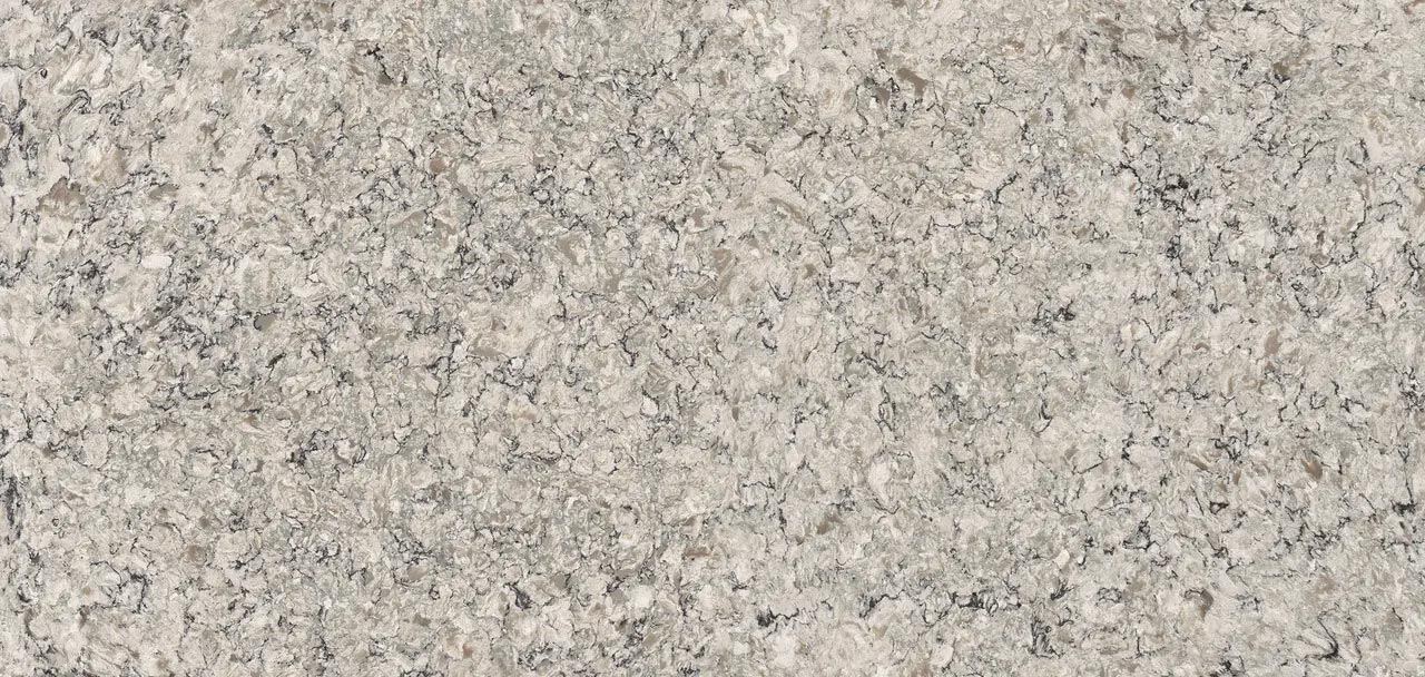 Cambria Quartz Praa Sands countertops with layered taupe and gray pattern, perfect for kitchen countertops by Granite Guy Inc.