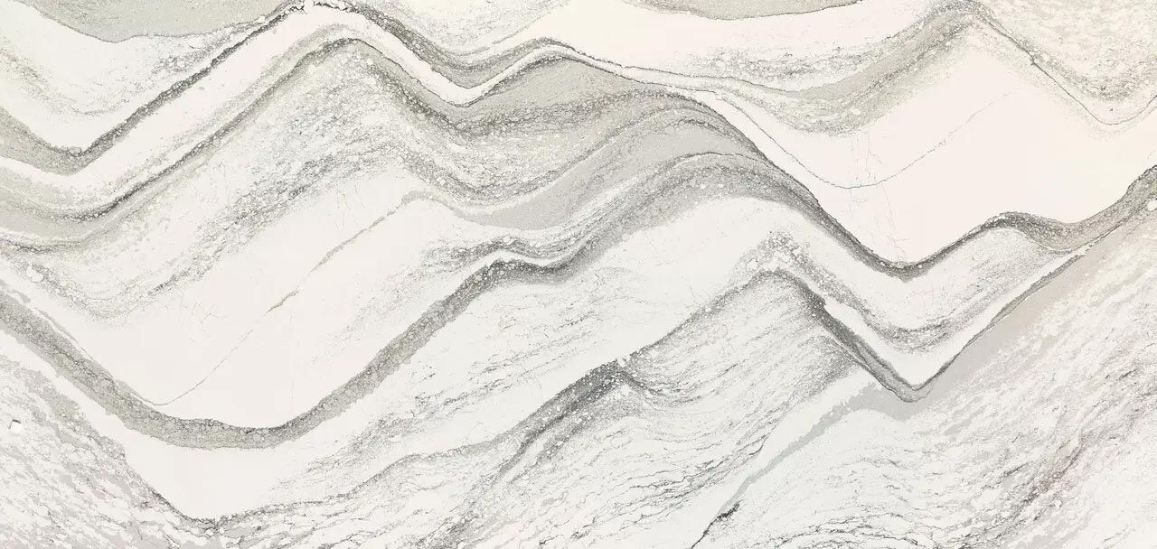 Cambria Quartz Southport countertops with bold gray veining and strong pattern, perfect for kitchen countertops by Granite Guy Inc.