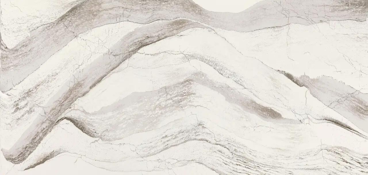 Cambria Quartz Windsor Brass Satin Ridge countertops with gray veining and brass accents, perfect for kitchen countertops by Granite Guy Inc.