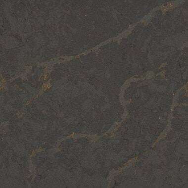 Silestone Quartz Bohemian Flame countertops in a dark charcoal tone with warm bronze veining, ideal for kitchen countertops. Silestone quartz by Granite Guy Inc.
