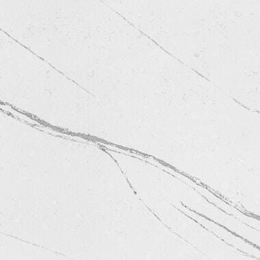Silestone Quartz Et Bella countertops in a bright white tone with soft gray veining, perfect for kitchen countertops. Silestone quartz by Granite Guy Inc.