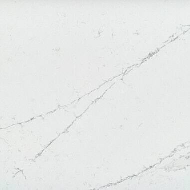 Silestone Quartz Ethereal Noctis countertops with fine charcoal veining on white, perfect for kitchen countertops. Silestone quartz by Granite Guy Inc.