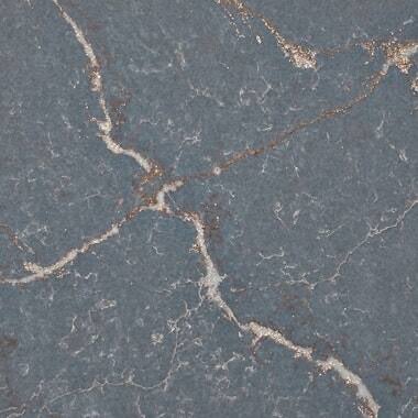 Silestone Quartz Parisien Bleu countertops in a deep blue tone with striking gold and white veining, ideal for kitchen countertops. Silestone quartz by Granite Guy Inc.