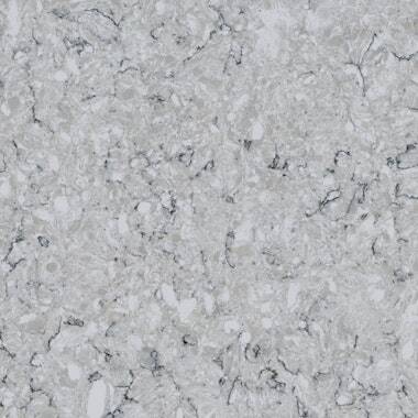 Silestone Quartz Pietra countertops with a textured gray and white pattern, perfect for kitchen countertops. Silestone quartz by Granite Guy Inc.
