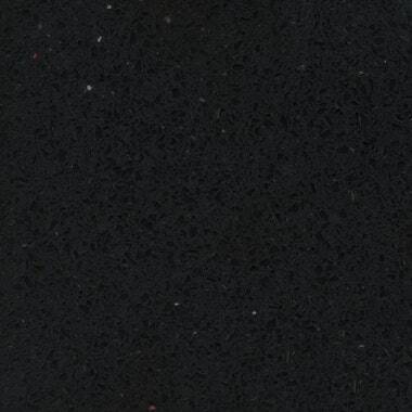 Silestone Quartz Stellar Night countertops in bold black with reflective specks, ideal for kitchen countertops. Silestone quartz by Granite Guy Inc.
