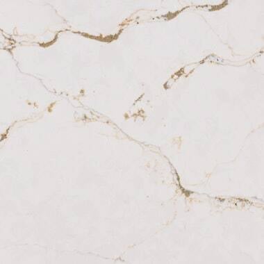 Silestone Quartz Versailles Ivory countertops with elegant gold veining on a creamy base, perfect for kitchen countertops. Silestone quartz by Granite Guy Inc.
