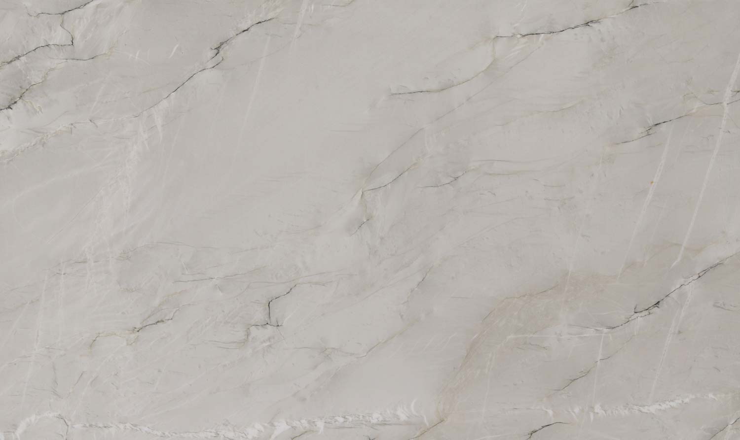 Le Blanc quartzite countertops with soft white tones and subtle gray veining, perfect for kitchen countertops by Granite Guy Inc.