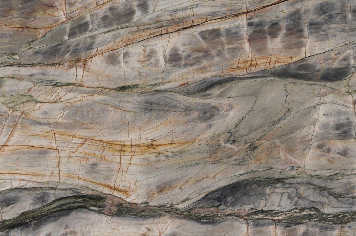 Michelangelo quartzite countertops with bold earth tones, dramatic veining, and unique patterns, perfect for kitchen countertops by Granite Guy Inc.