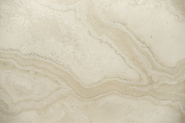 Travertine Alabastrino Crosscut countertops with soft cream waves, great for kitchen countertops or showers. Travertine by Granite Guy Inc.